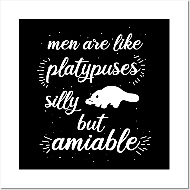 Men platypus love late riser animals fan Wall Art by FindYourFavouriteDesign